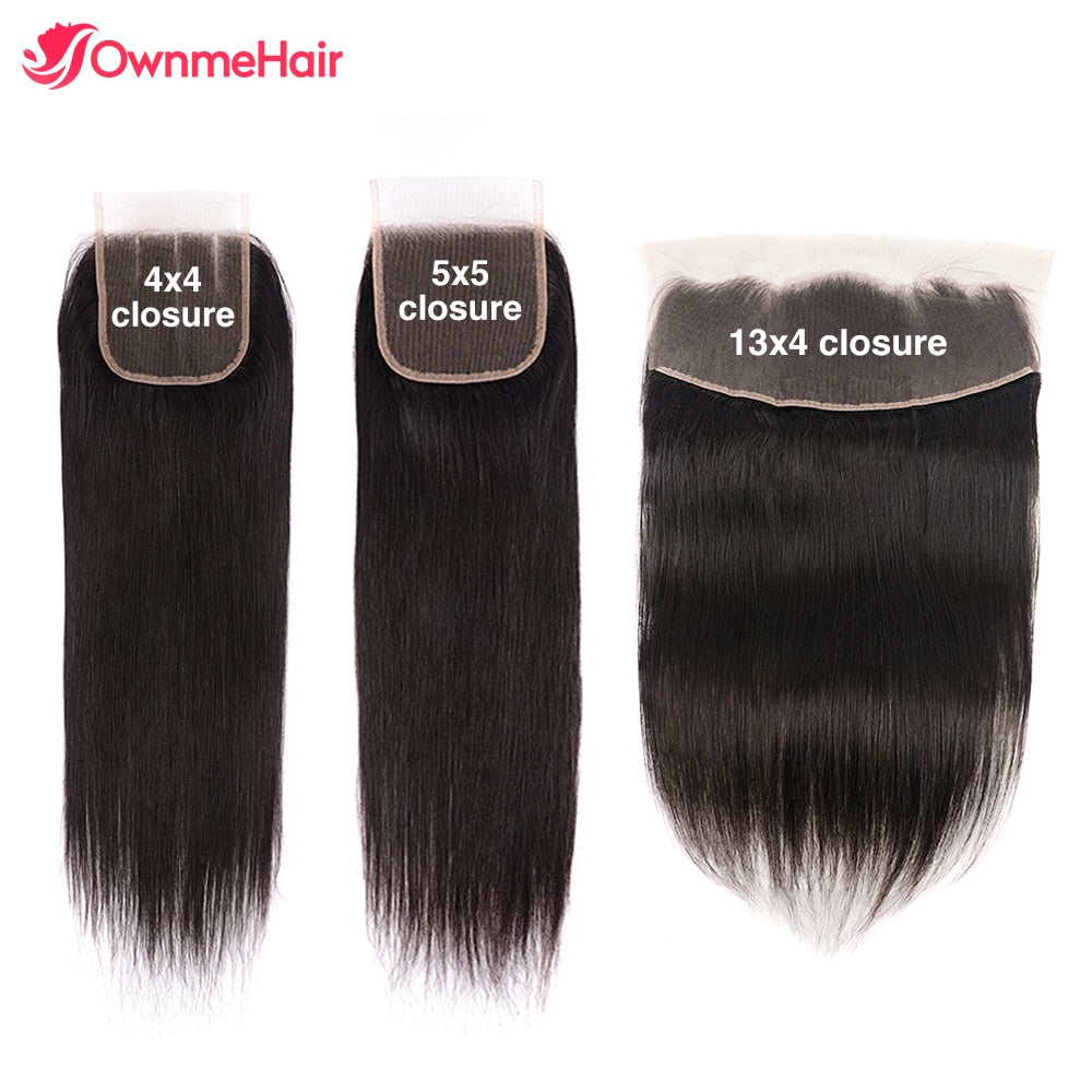 13x4 Transparent Lace Frontal Only Straight Brazilian Human Hair Frontal Closure 4x4 5x5 Lace Closure Pre Plucked Bleached Knots