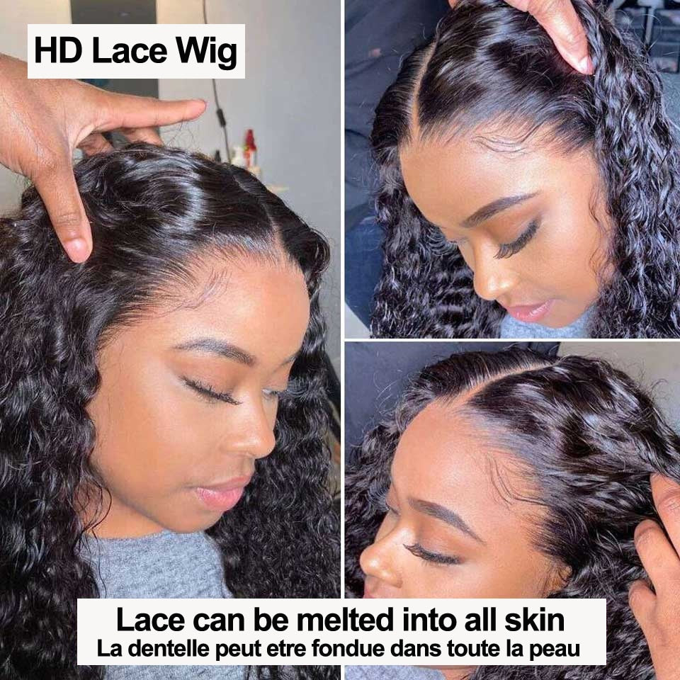 Glueless Pre Plucked Deep Wave HD 13X4 Lace Front Human Hair Wig For Women Human Hair HD Lace Frontal Wigs Cheap 4X4 Closure Wig