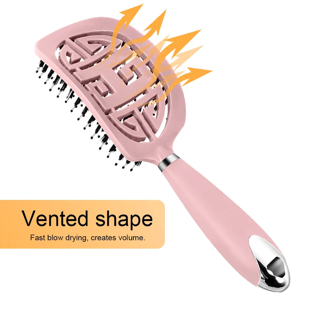 Denman Brush Boar Bristle Hair Brush Comb Scalp Massage Hair Brush Women Curly Detangler Styling Tools for  Women's hair brush