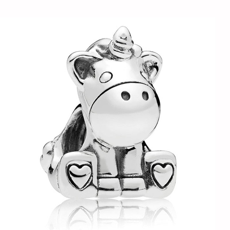 2023 SIlver Color Animal Musical Crown Boy Pendant Fit Charm Bracelet DIY Women's Fashion Christmas Gifts