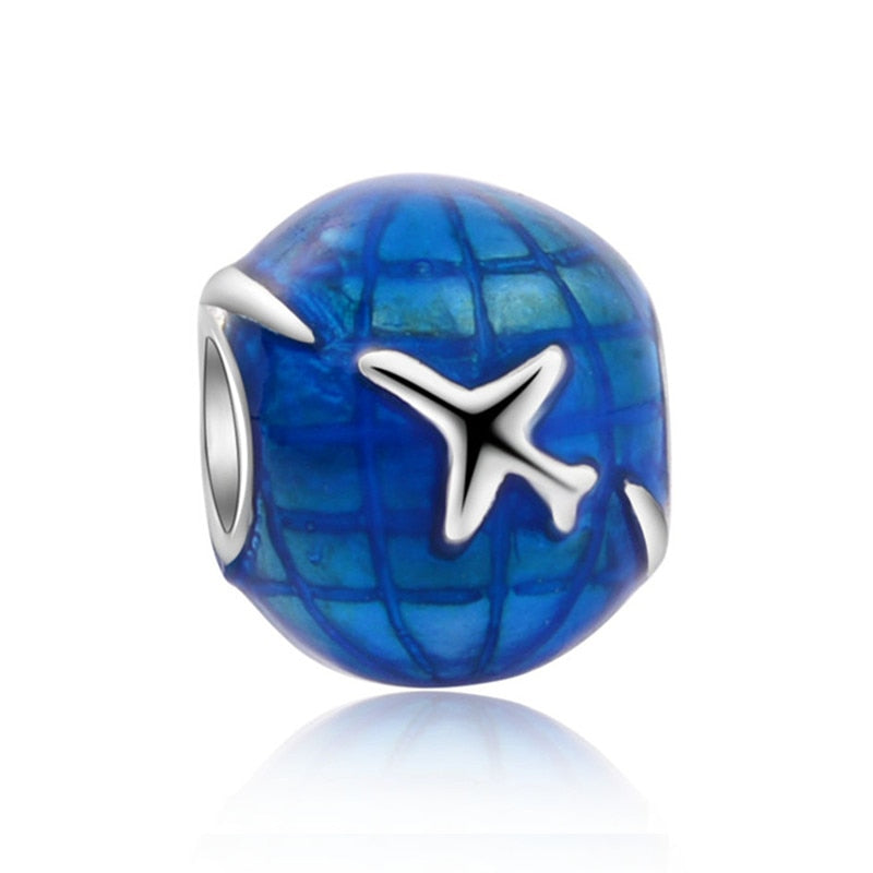 2022 New Blue Color Balloon Butterfly Stars Moon Sapphire Suitable For 3mm Charm Bracelet  Spacer Beads