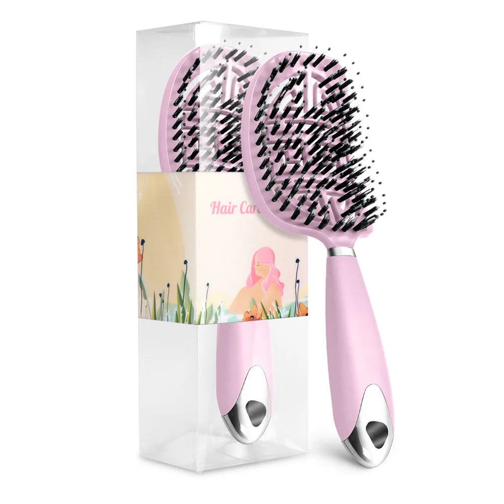 Denman Brush Boar Bristle Hair Brush Comb Scalp Massage Hair Brush Women Curly Detangler Styling Tools for  Women's hair brush