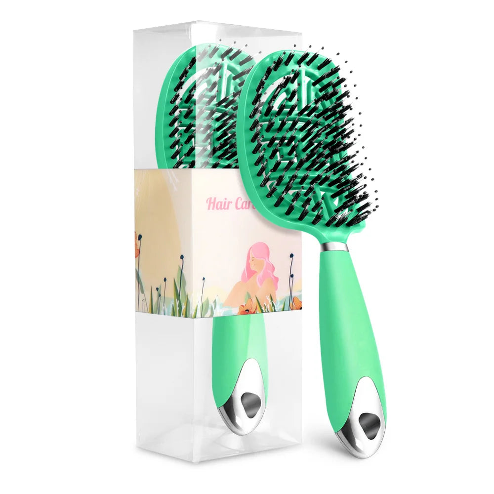 Denman Brush Boar Bristle Hair Brush Comb Scalp Massage Hair Brush Women Curly Detangler Styling Tools for  Women's hair brush