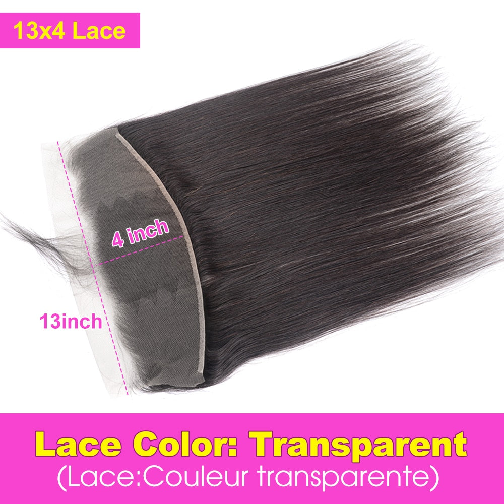 13x4 Transparent Lace Frontal Only Straight Brazilian Human Hair Frontal Closure 4x4 5x5 Lace Closure Pre Plucked Bleached Knots