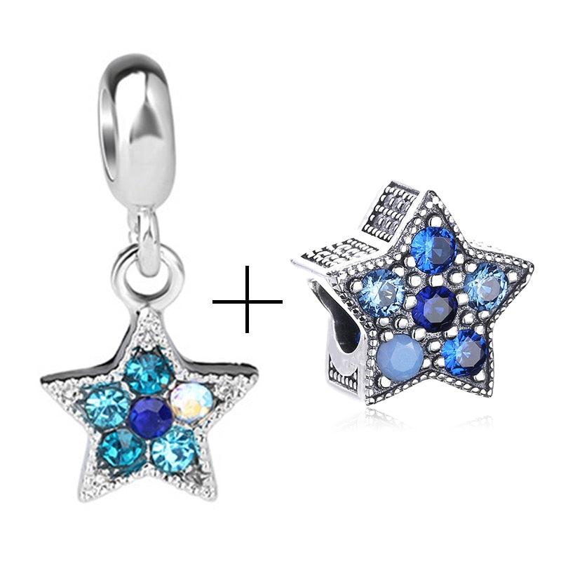 2Pcs/lot Special Offer Love Star Rainbow Charms Beads Fit Brand Bracelet & Necklaces For Women DIY Making  Jewelry Accessories