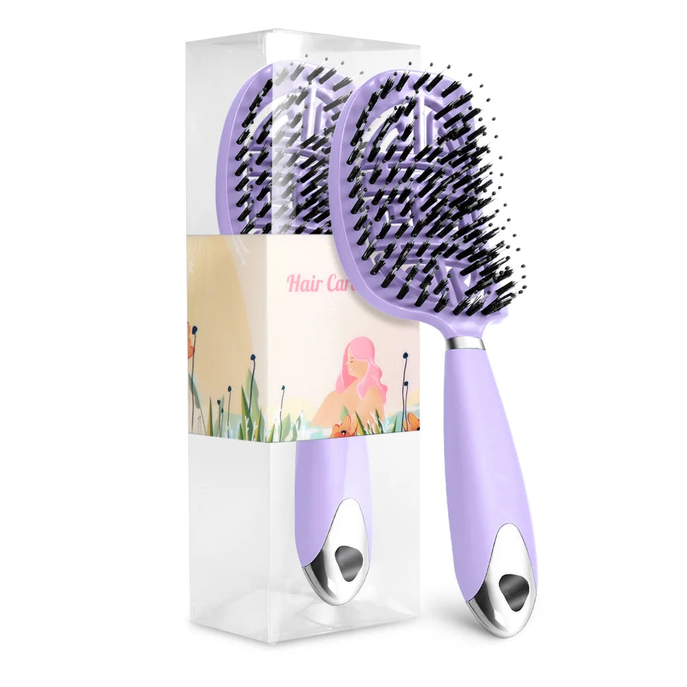 Denman Brush Boar Bristle Hair Brush Comb Scalp Massage Hair Brush Women Curly Detangler Styling Tools for  Women's hair brush