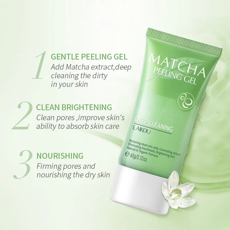 LAIKOU Matcha Exfoliating Peeling Gel Facial Scrub Moisturizing Whitening Nourishing Repair Scrubs Face Cream Beauty Skin Care