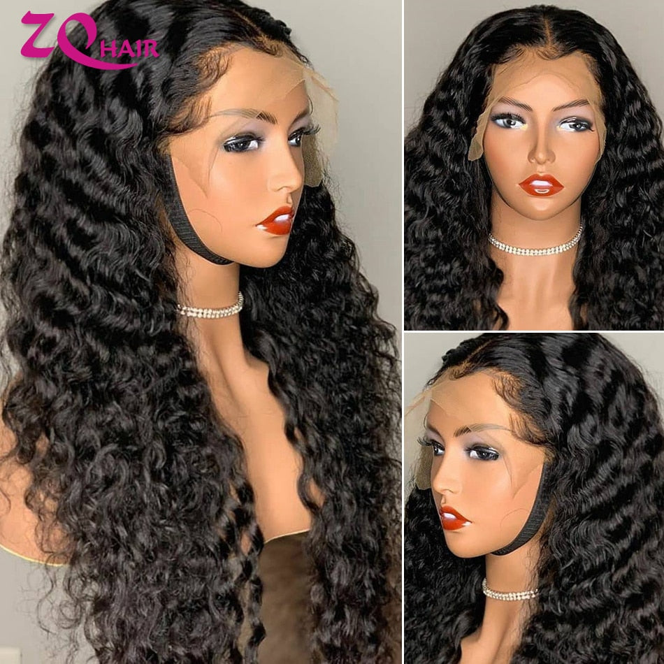 Glueless Pre Plucked Deep Wave HD 13X4 Lace Front Human Hair Wig For Women Human Hair HD Lace Frontal Wigs Cheap 4X4 Closure Wig