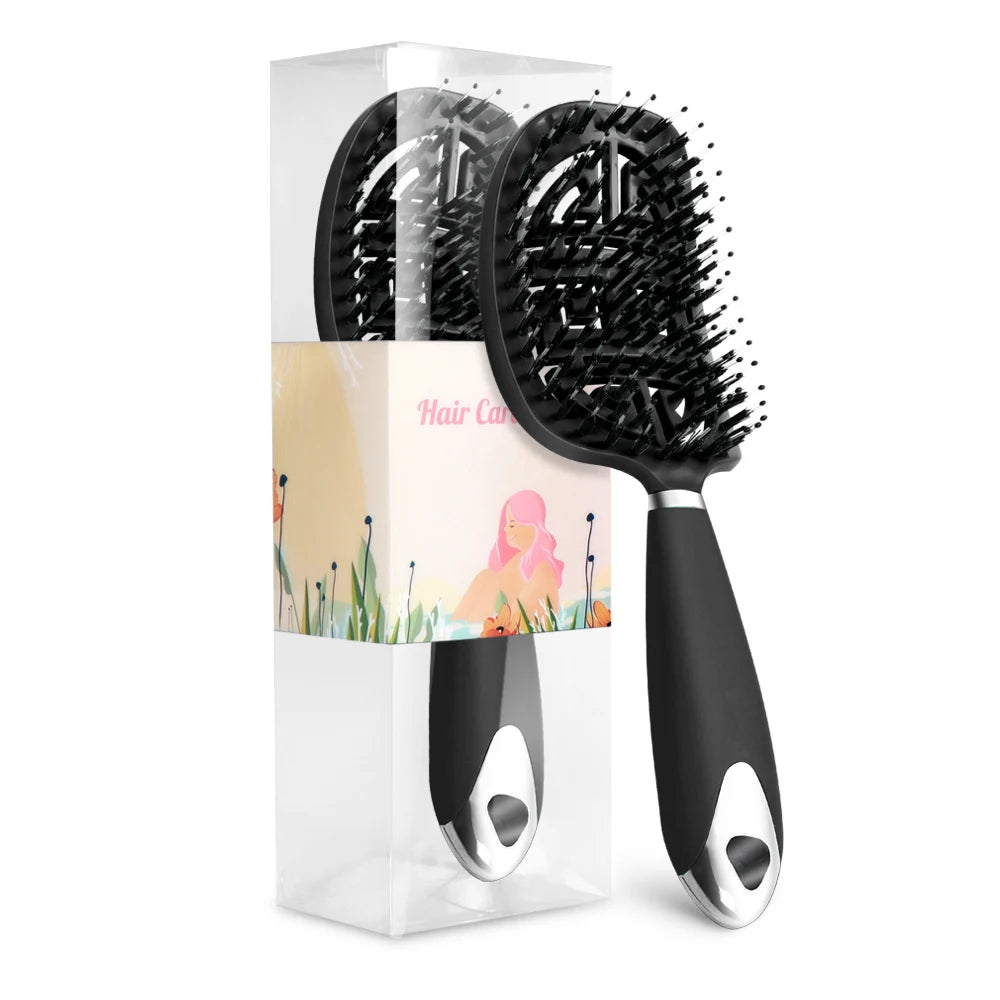 Denman Brush Boar Bristle Hair Brush Comb Scalp Massage Hair Brush Women Curly Detangler Styling Tools for  Women's hair brush