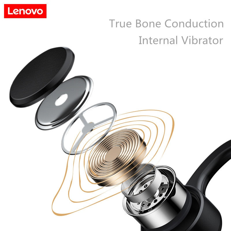 Lenovo X4 Bone Conduction Bluetooth Headphone Sports Earphone Waterproof Wireless Headset with Mic Ear-hook TWS Bass Hifi Stereo