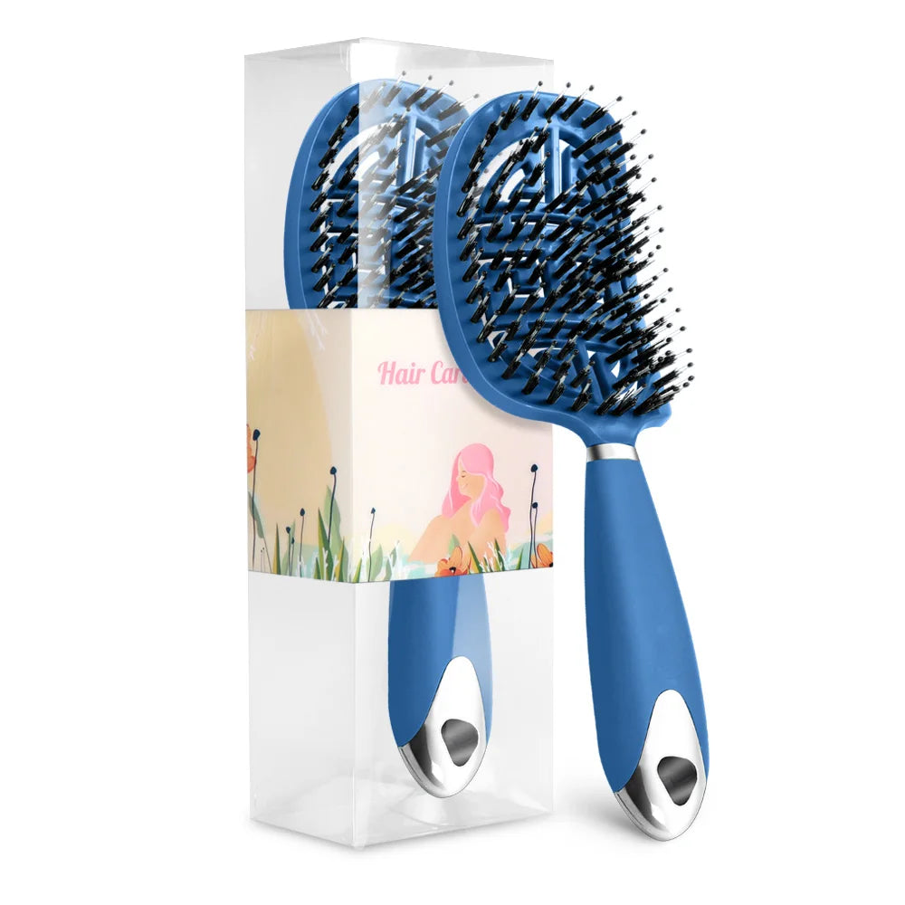 Denman Brush Boar Bristle Hair Brush Comb Scalp Massage Hair Brush Women Curly Detangler Styling Tools for  Women's hair brush