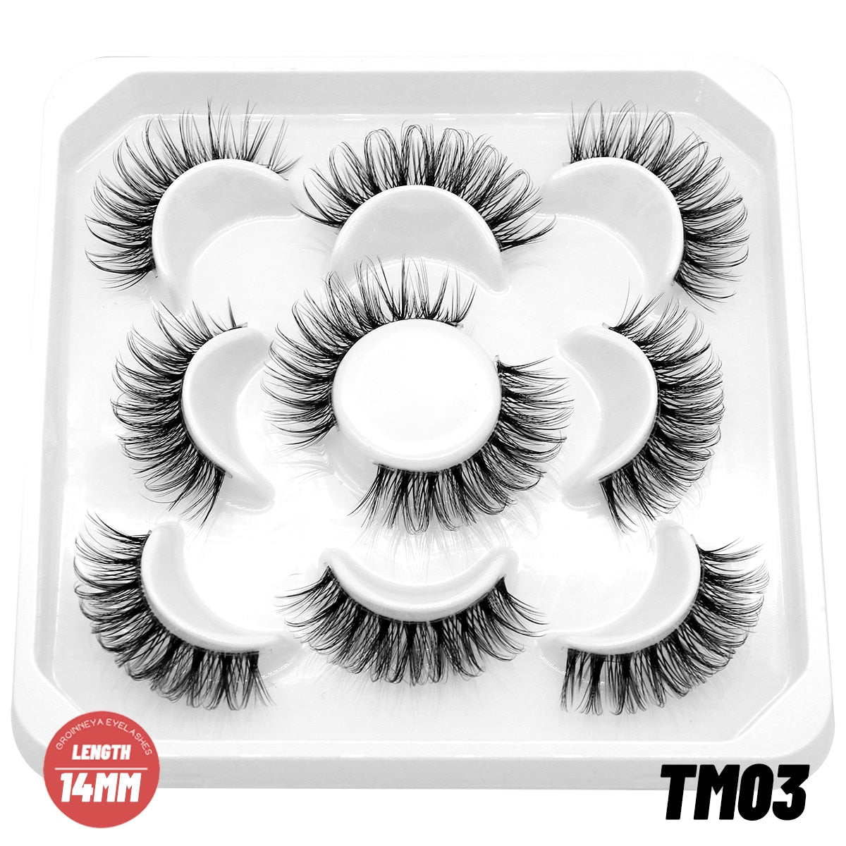 GROINNEYA 10 Pairs Natural False Eyelashes Manga Lashes 3d Faux Mink Lashes Soft Winged Natural Realistic Eyelash Extension