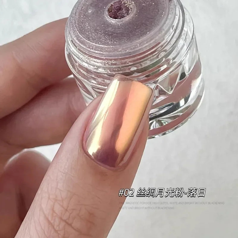 Mirror Nails Glitter Powder Dust Chrome Cat Eye Powder Metal Shining Nail Enhancement Aurora Powder Manicure Nail Decoration