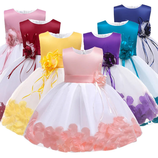 0 To 2 Years Old Toddler Infant Formal Dresses Christening Gowns Pink Purple Blue And Yellow Dress For Baby Girls Baptism