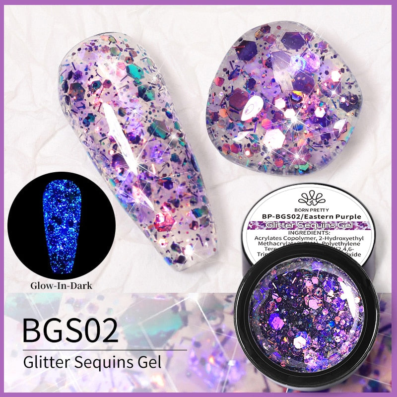 BORN PRETTY Sparkling Metallic Painting Gel Polish Soak Off Gel Nail Polish Flower Drawing Gold Silver Mirror Glitter UV Gel 5ml