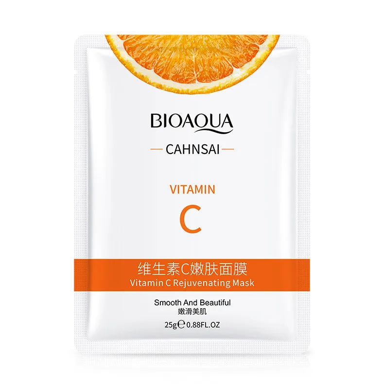 15Pcs BIOAQUA Fresh Fruit Face Mask Snail Hyaluronic Acid Hydrating Firming Skincare Sheet Masks Facial Mask Korean Cosmetics