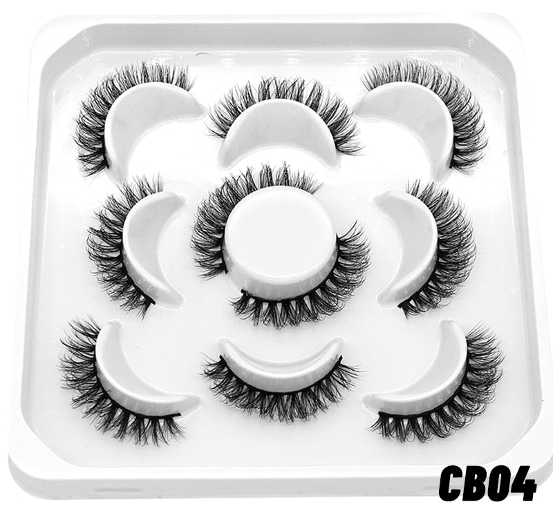 GROINNEYA 20 Pairs Russian Strip Lashes 3D Mink Lashes Natural Eyelashes Dramatic False Eyelashes Wholesale Eyelash Extension