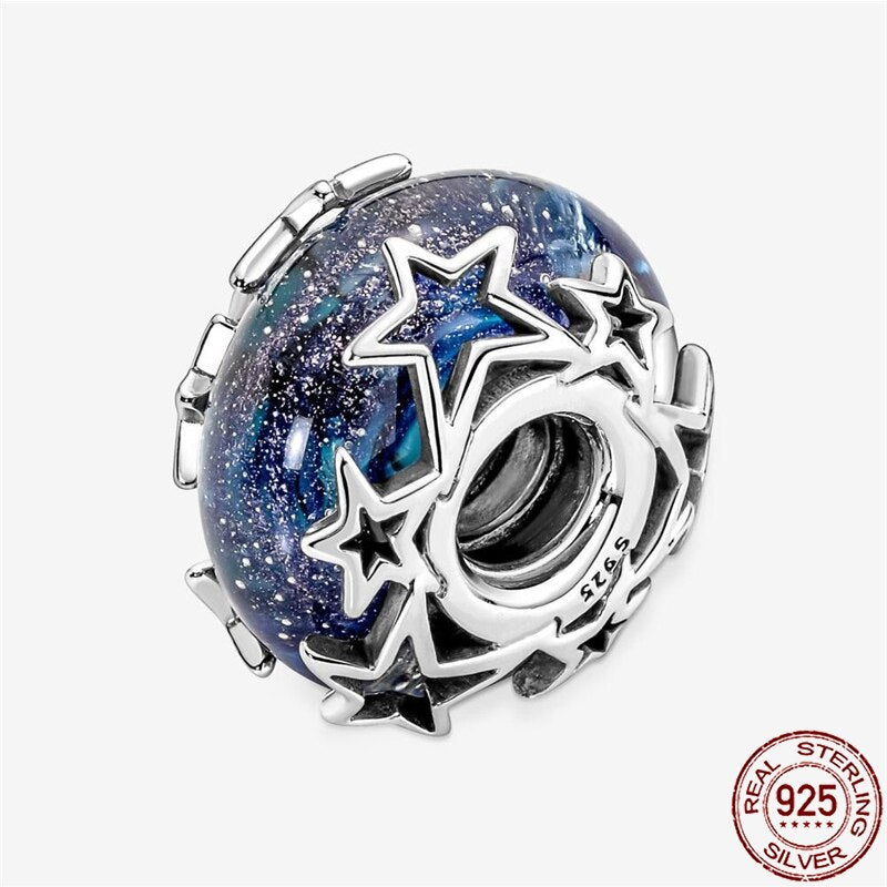 925 Sterling Silver Galaxy Star Charm Cosmic Beads Fit Original Pandora Bracelet DIY Fashion Jewelry Women's Pendant Jewelry