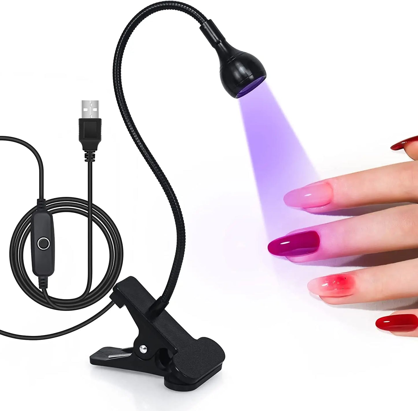 Led Ultraviolet Lights UV Nail Lamp 395nm UV Led Desk Lamp Black Light Manicure Dryer UV Curing Light for Resin Curing Nail Art