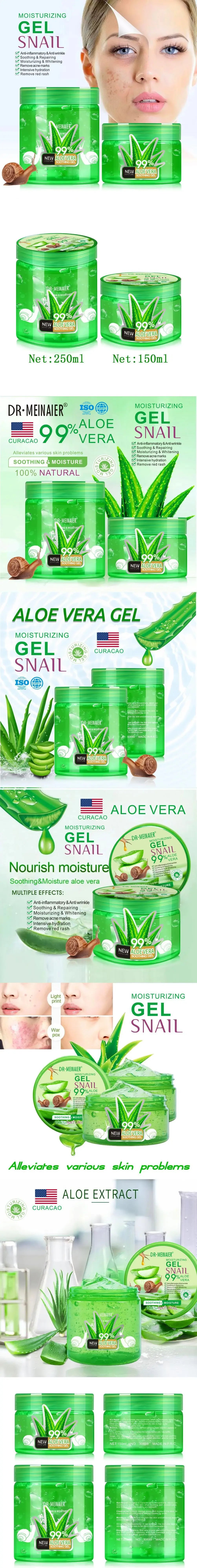 150ml 250ml Aloe Vera Gel Natural Snail Face Cream Deep Moisturize Hydration Revitalize Emolliency Smoothing Brighten Care Cream