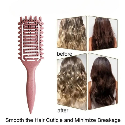 Curl Define Styling Brush Hollow Boar Bristle Detangling Hair Brush Tangled Hair Comb Shaping Defining Curls Hair Styling Tools