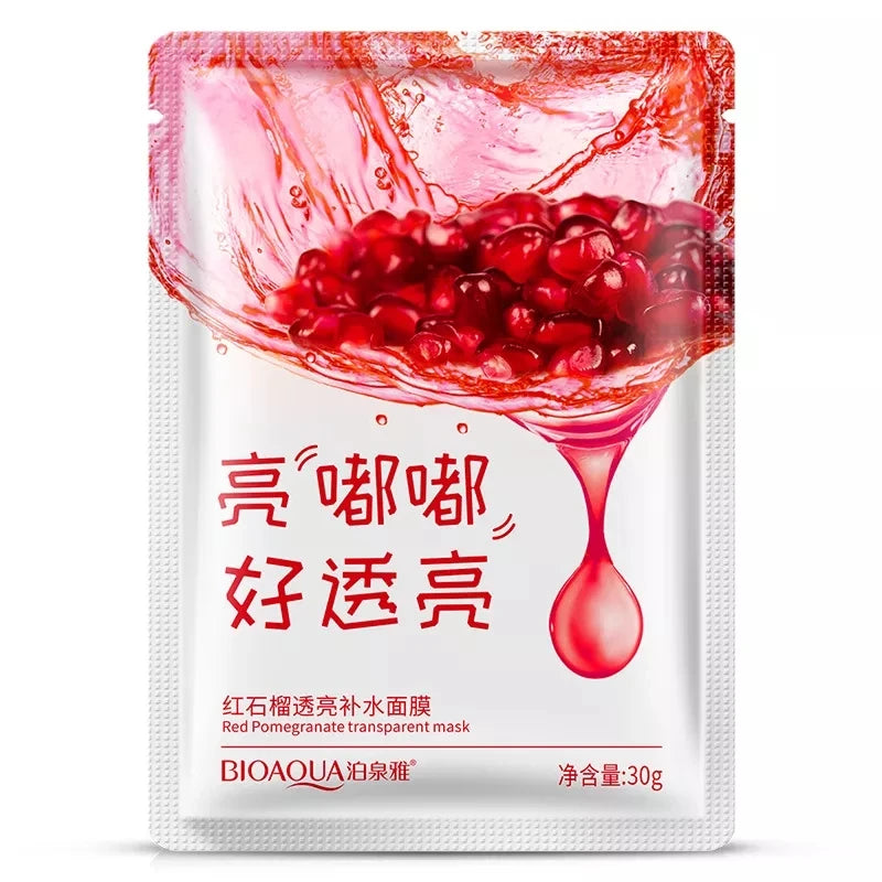 15Pcs BIOAQUA Fresh Fruit Face Mask Snail Hyaluronic Acid Hydrating Firming Skincare Sheet Masks Facial Mask Korean Cosmetics