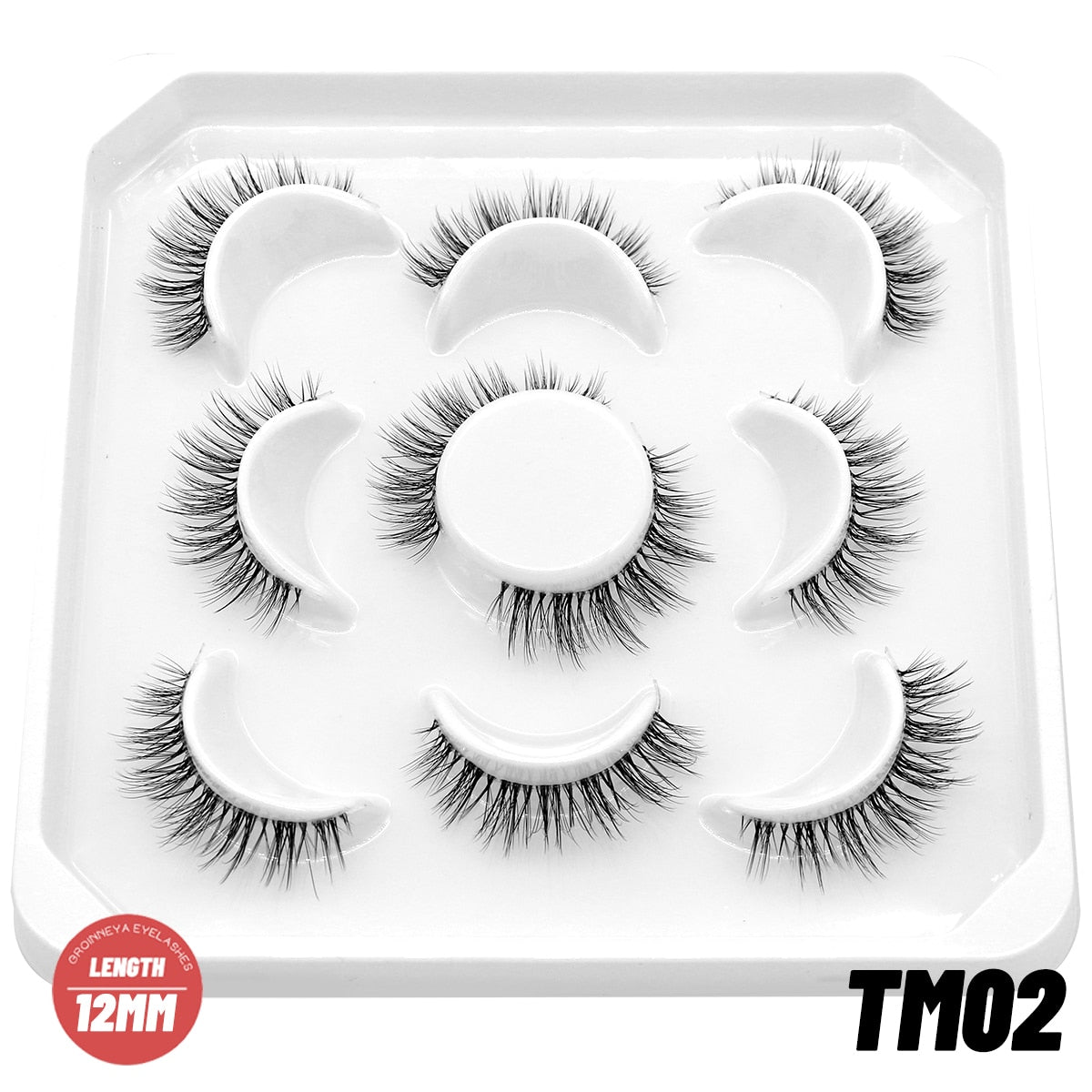 GROINNEYA 10 Pairs Natural False Eyelashes Manga Lashes 3d Faux Mink Lashes Soft Winged Natural Realistic Eyelash Extension