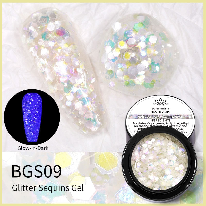 BORN PRETTY Sparkling Metallic Painting Gel Polish Soak Off Gel Nail Polish Flower Drawing Gold Silver Mirror Glitter UV Gel 5ml