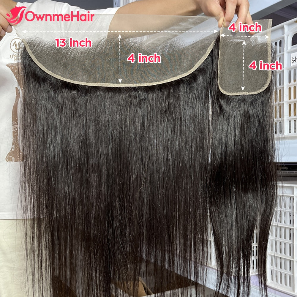 13x4 Transparent Lace Frontal Only Straight Brazilian Human Hair Frontal Closure 4x4 5x5 Lace Closure Pre Plucked Bleached Knots