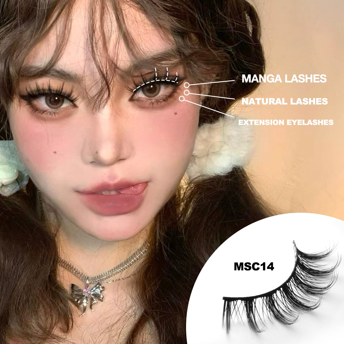 GROINNEYA 10 Pairs Natural False Eyelashes Manga Lashes 3d Faux Mink Lashes Soft Winged Natural Realistic Eyelash Extension