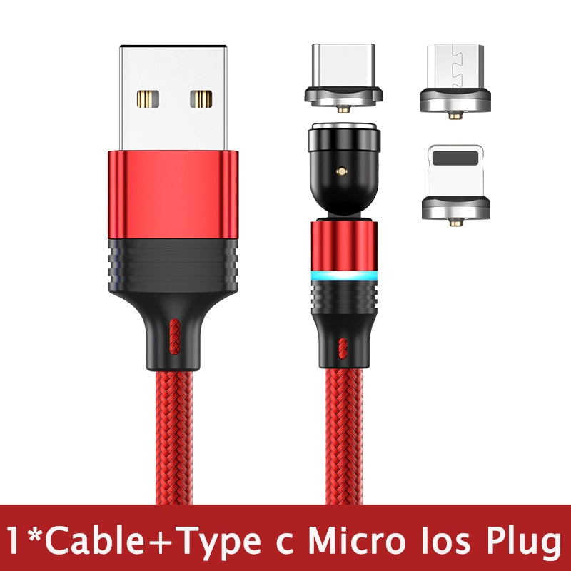 Hot Selling 540° Rotate Magnetic USB Cable Fast Type C Cable Data Charge Micro USB Cable For iPhone 11 Pro Xs X Samsung Xiaomi