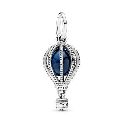 Hot sale Blue Series Beads 925 Sterling Silver Shiny Snow Pumpkin Car Pendant fit Original Pandora Bracelet DIY Jewelry