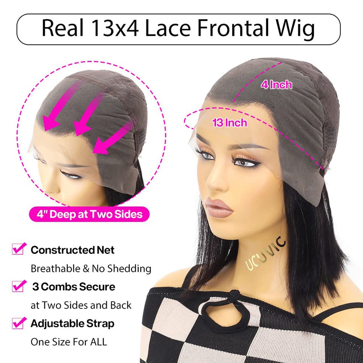 Frontal Lace Hair Wig Glueless 13x4 Bob Hd Wigs Brazilian Lace Hair Wigs for Women Pre Plucked Remy Lace Front Human Hair Wig