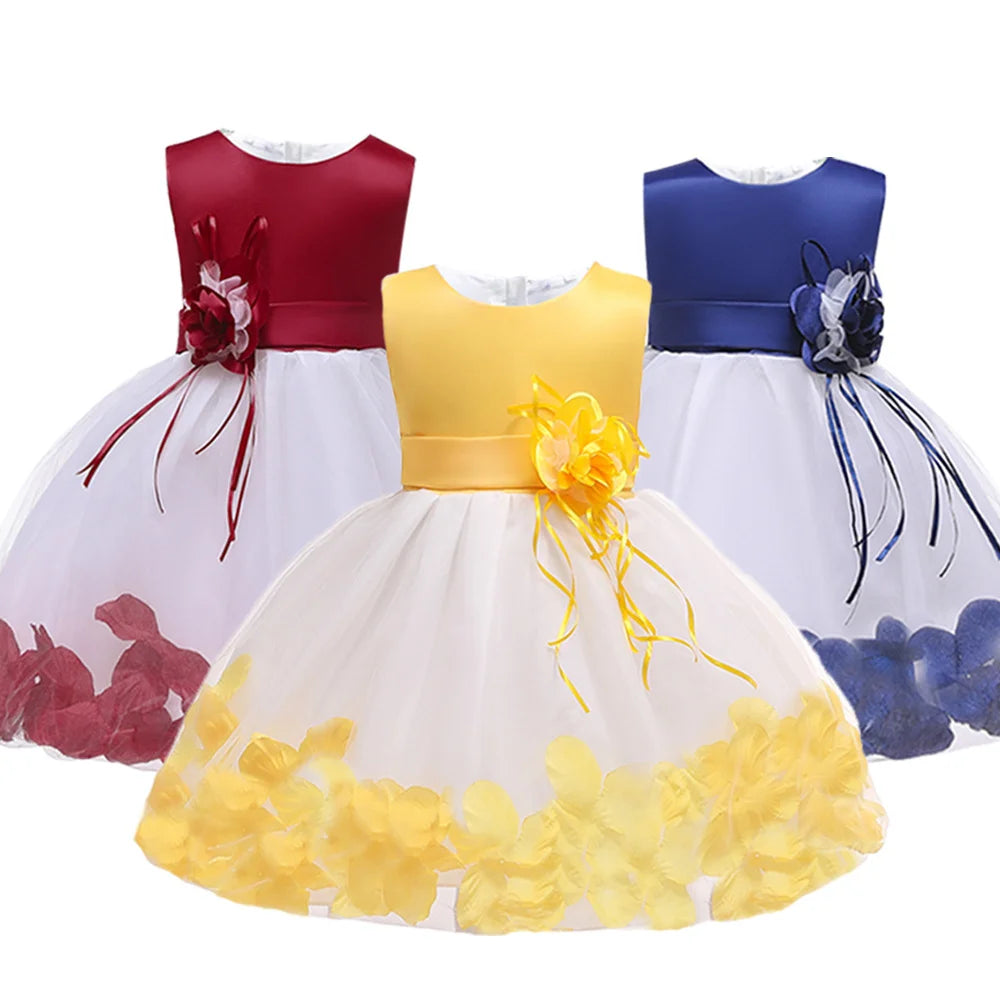 0 To 2 Years Old Toddler Infant Formal Dresses Christening Gowns Pink Purple Blue And Yellow Dress For Baby Girls Baptism