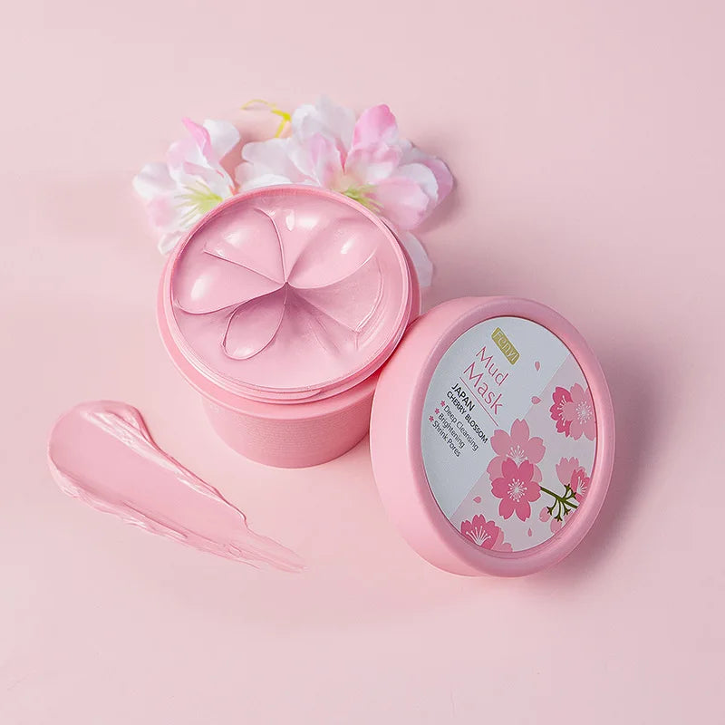 100g Japan Sakura Mud Face Mask Reduce Wrinkle Night Facial Packs Skin Clean Blackhead Pores Smearing Mud Mask Skin Care