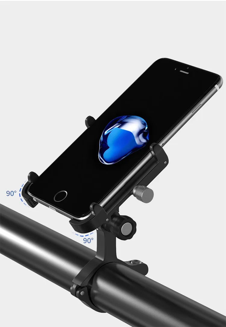 GUB PLUS11 Bicycle Motorcycle Phone Mount Aluminum Alloy Bike Phone Holder with 360° Rotation Adjustable 4 to 6.8 Inch Phone GPS