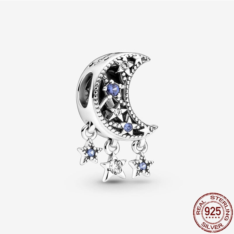 925 Sterling Silver Galaxy Star Charm Cosmic Beads Fit Original Pandora Bracelet DIY Fashion Jewelry Women's Pendant Jewelry