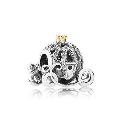 Hot selling blue series beads 925 sterling silver snowflake pumpkin car pendant fit original Pandora bracelet DIY gift