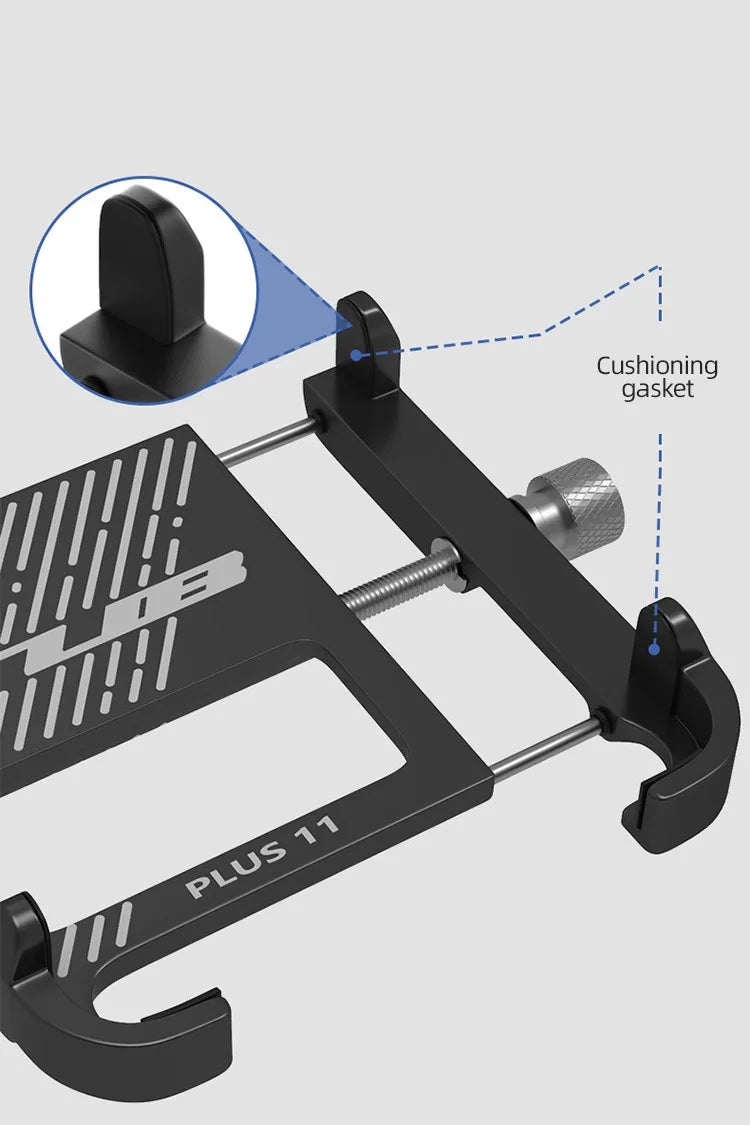 GUB PLUS11 Bicycle Motorcycle Phone Mount Aluminum Alloy Bike Phone Holder with 360° Rotation Adjustable 4 to 6.8 Inch Phone GPS