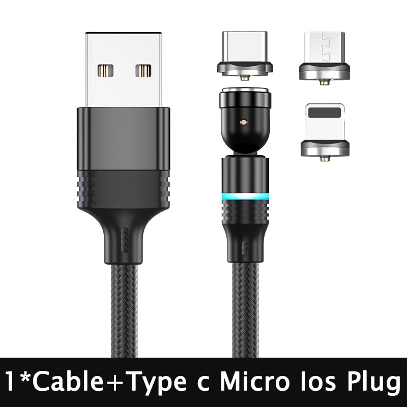 Hot Selling 540° Rotate Magnetic USB Cable Fast Type C Cable Data Charge Micro USB Cable For iPhone 11 Pro Xs X Samsung Xiaomi