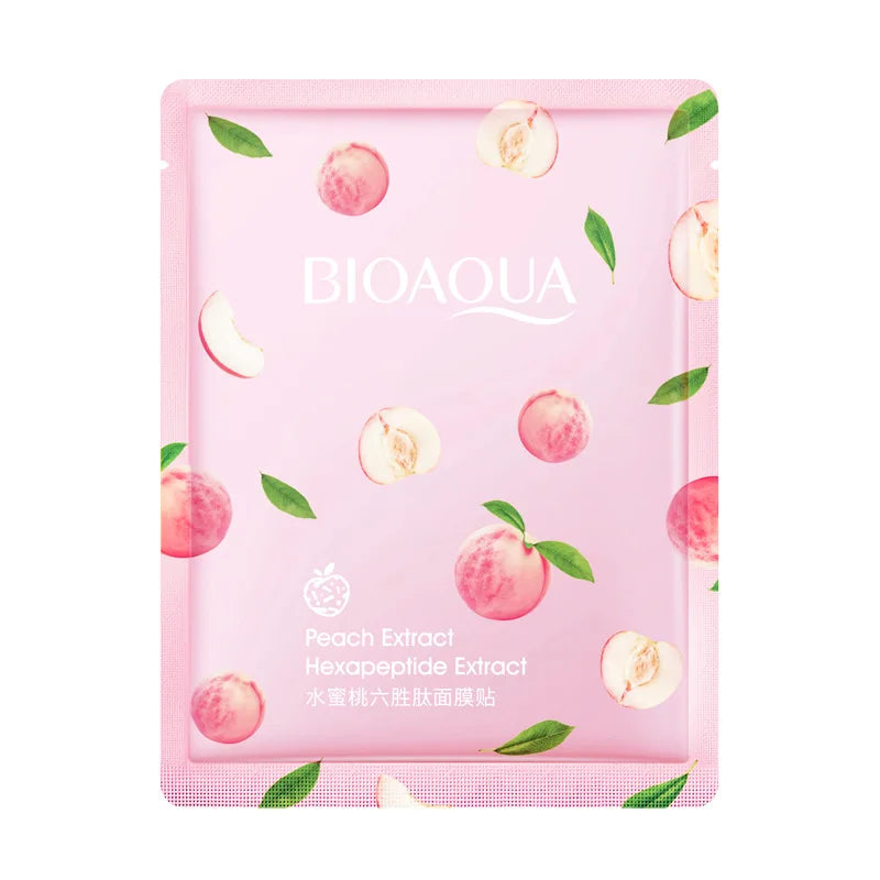 15Pcs BIOAQUA Fresh Fruit Face Mask Snail Hyaluronic Acid Hydrating Firming Skincare Sheet Masks Facial Mask Korean Cosmetics