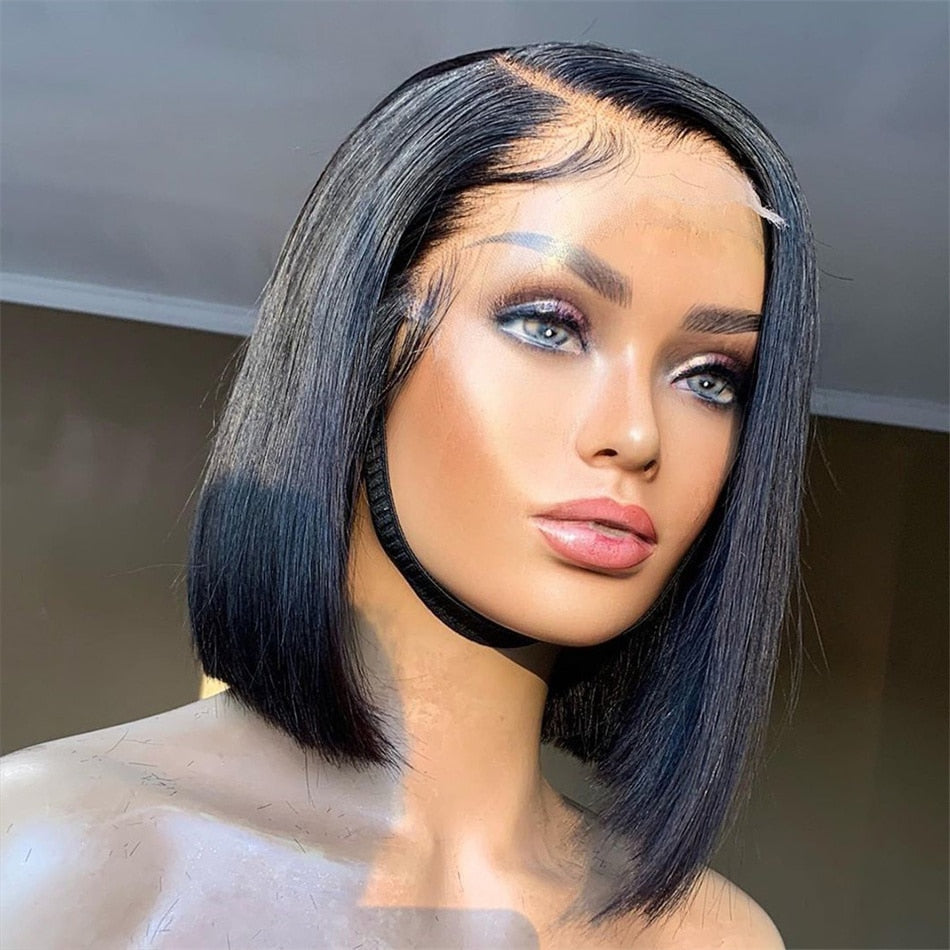 Frontal Lace Hair Wig Glueless 13x4 Bob Hd Wigs Brazilian Lace Hair Wigs for Women Pre Plucked Remy Lace Front Human Hair Wig