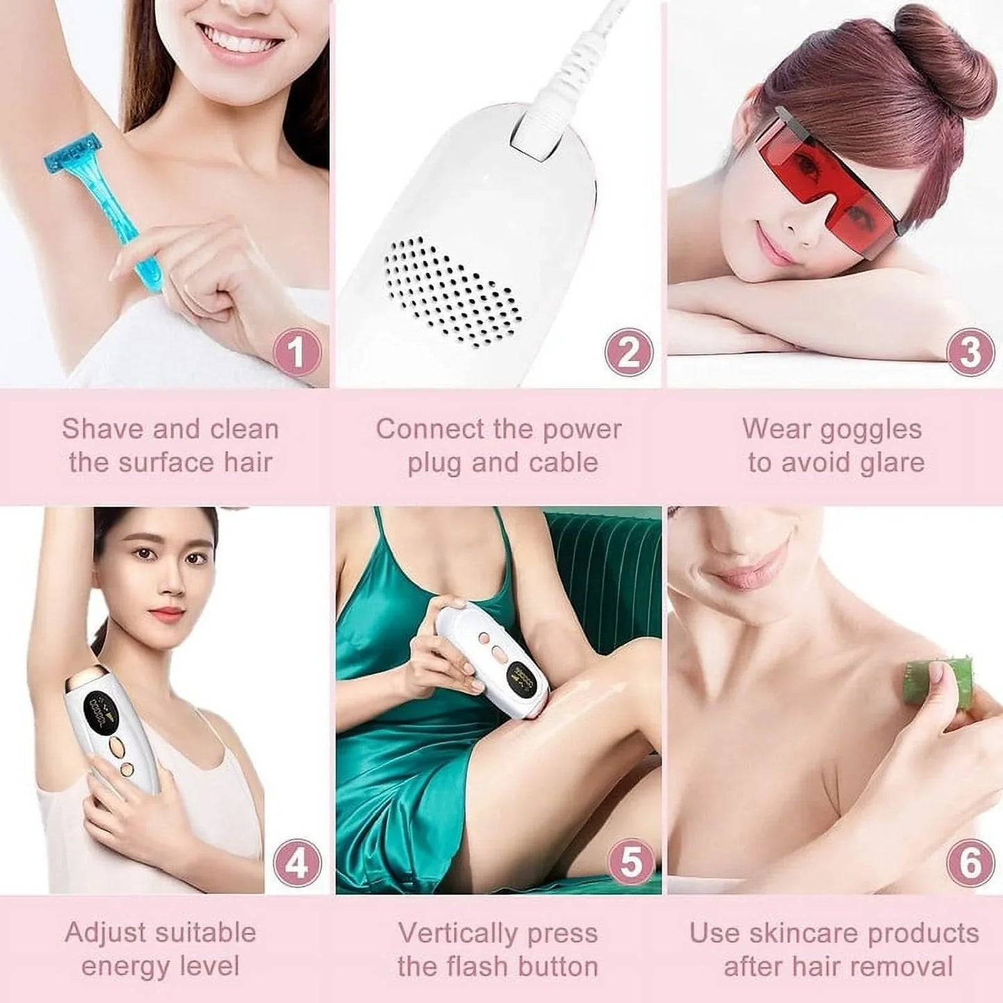 mychway Laser Hair Removal Permanent Malay IPL Epilator Ice Cool Painless Depilador a Laser 500000 Flashes Face Body Epilator