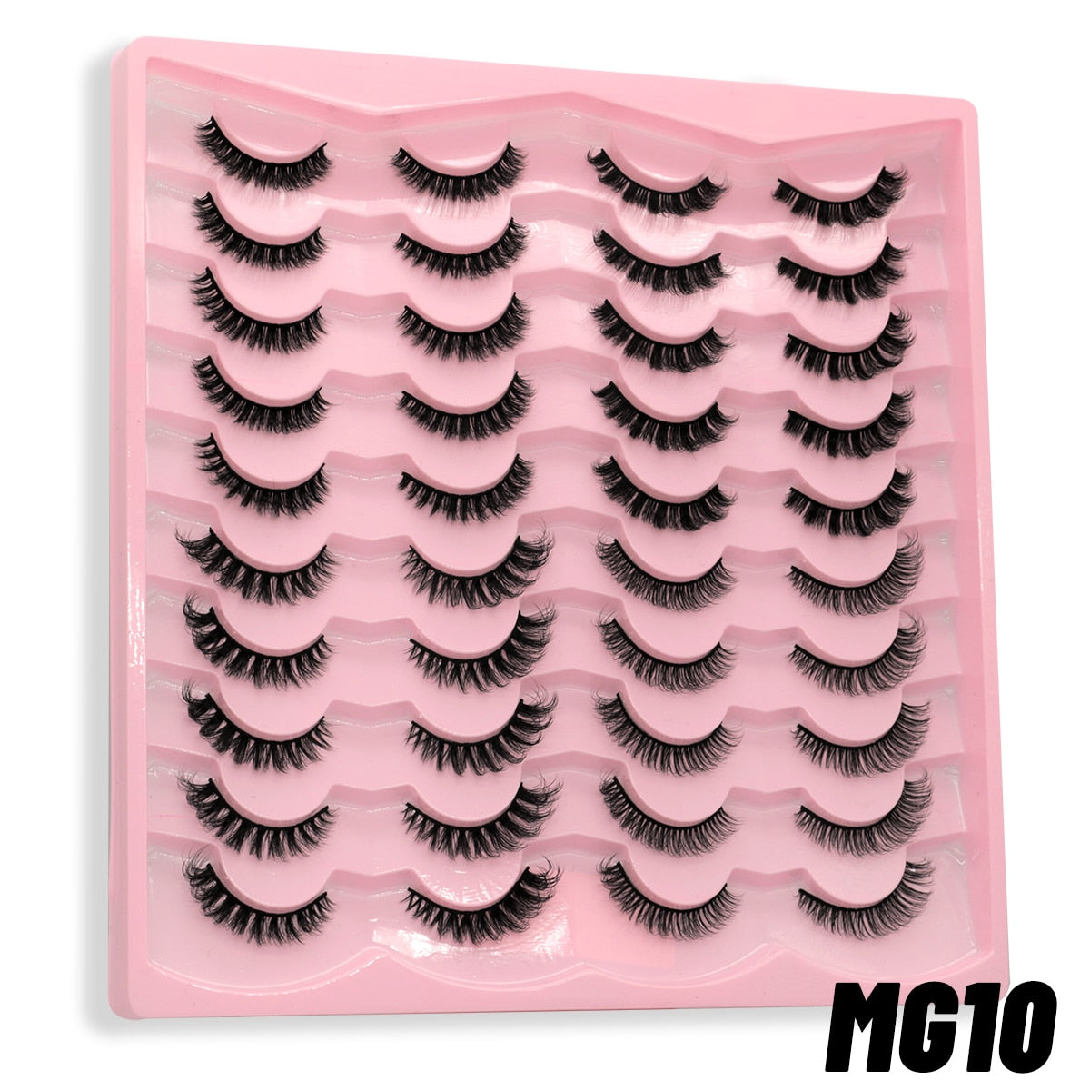 GROINNEYA 20 Pairs Russian Strip Lashes 3D Mink Lashes Natural Eyelashes Dramatic False Eyelashes Wholesale Eyelash Extension