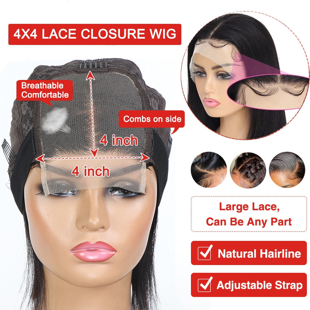 Frontal Lace Hair Wig Glueless 13x4 Bob Hd Wigs Brazilian Lace Hair Wigs for Women Pre Plucked Remy Lace Front Human Hair Wig