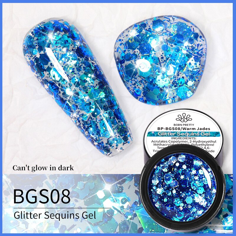 BORN PRETTY Sparkling Metallic Painting Gel Polish Soak Off Gel Nail Polish Flower Drawing Gold Silver Mirror Glitter UV Gel 5ml