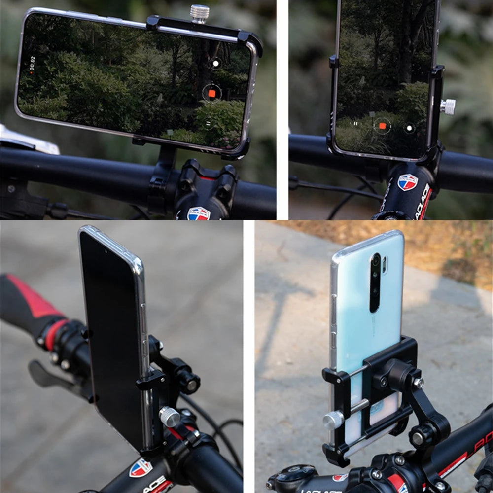 GUB PLUS11 Bicycle Motorcycle Phone Mount Aluminum Alloy Bike Phone Holder with 360° Rotation Adjustable 4 to 6.8 Inch Phone GPS