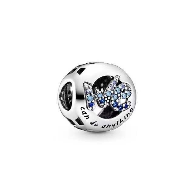 Cute Sparkling Blue Crystal Charm 925 Originales Sterling Silver Beads For Jewelry Making DIY Bracelet Women Mermaid Moments