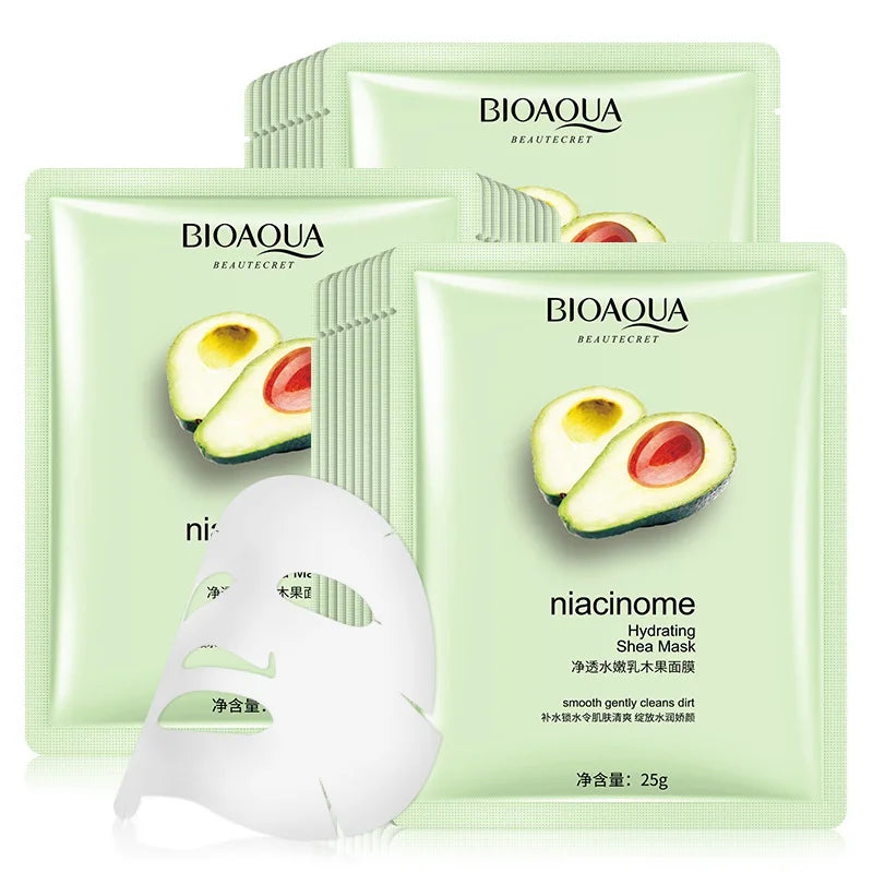 15Pcs BIOAQUA Fresh Fruit Face Mask Snail Hyaluronic Acid Hydrating Firming Skincare Sheet Masks Facial Mask Korean Cosmetics