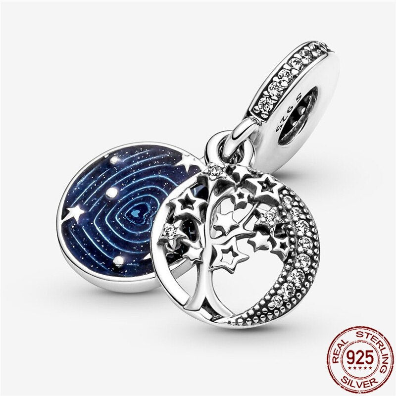 925 Sterling Silver Galaxy Star Charm Cosmic Beads Fit Original Pandora Bracelet DIY Fashion Jewelry Women's Pendant Jewelry